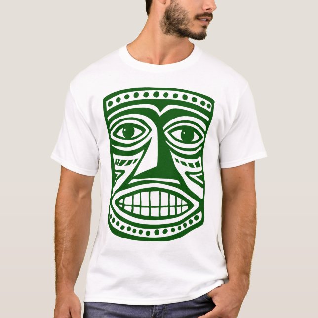 Tiki Mask III - DK-Grönt Tee Shirt (Framsida)