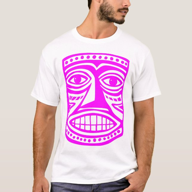 Tiki Mask III - Magenta T Shirt (Framsida)