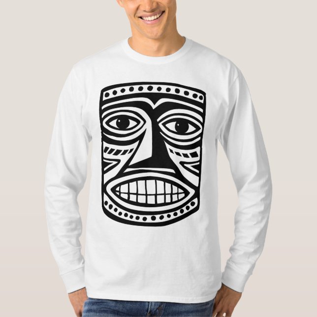 Tiki Mask III - svart Tee Shirt (Framsida)