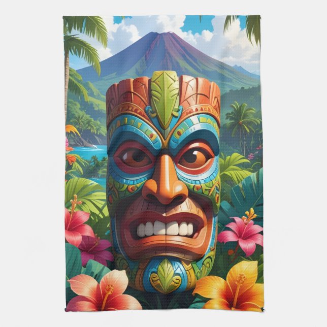 Tiki Mask Kökshandduk (Vertikal)