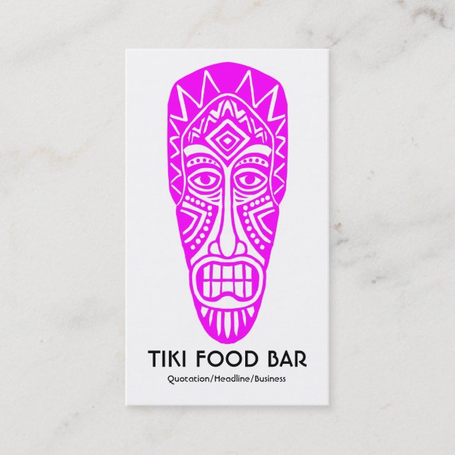 Tiki Mask - Magenta om White Visitkort (Framsida)