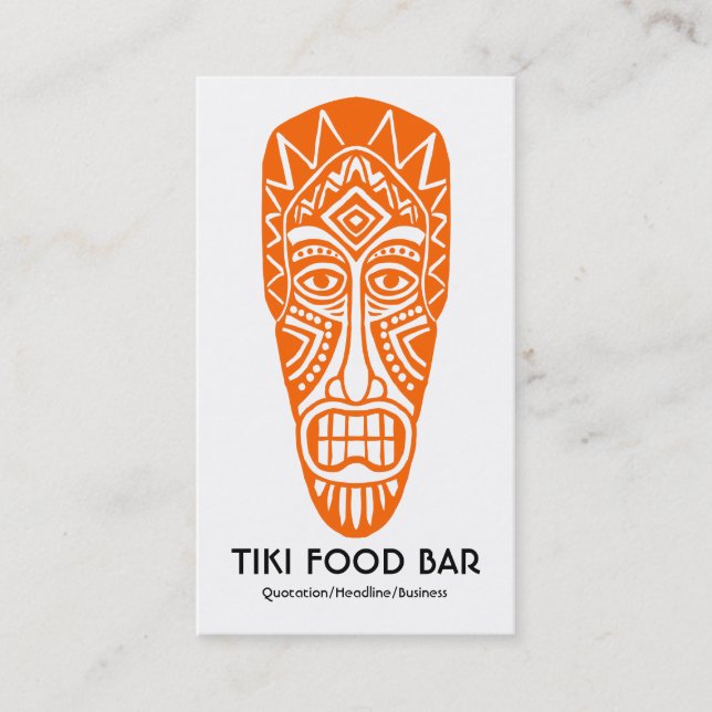 Tiki Mask - Orange om White Visitkort (Framsida)