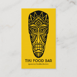 Tiki Mask - svart på gul Visitkort