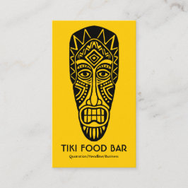 Tiki Mask - svart på gul Visitkort