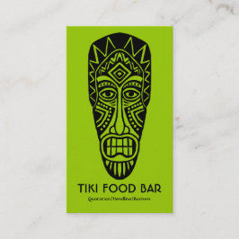 Tiki Mask - svart på martisk Grönt Visitkort