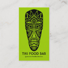 Tiki Mask - svart på martisk Grönt Visitkort