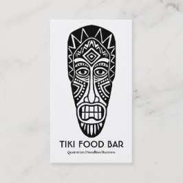 Tiki Mask - svart på vitt Visitkort