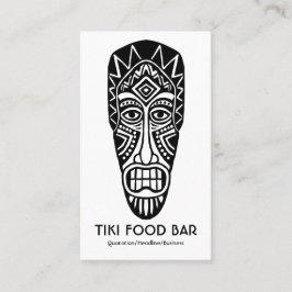 Tiki Mask - svart på vitt Visitkort
