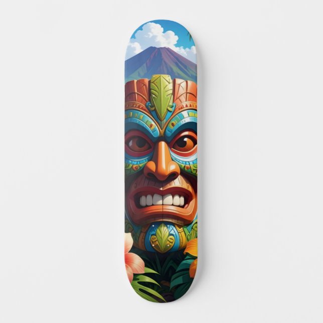 Tiki Masken Mini Skateboard Bräda 18,5 Cm (Framsida)