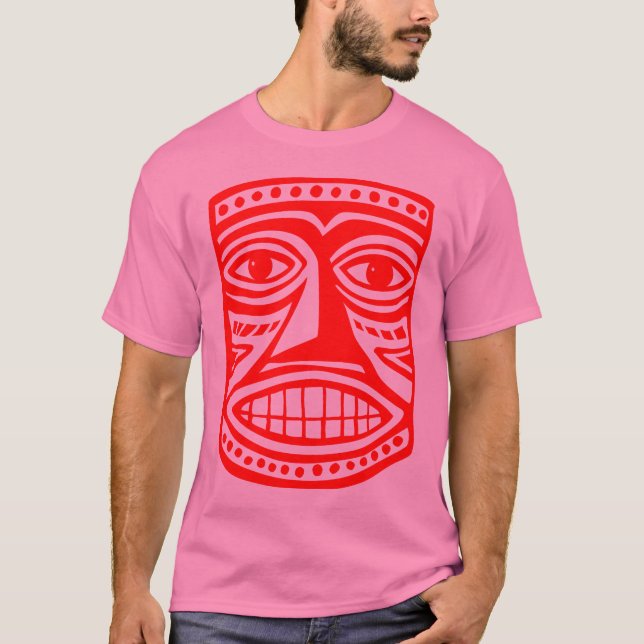 Tiki maskerar III - rött Tee Shirt (Framsida)