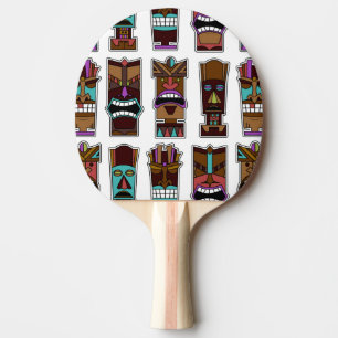Tiki maskerar mönster pingisracket