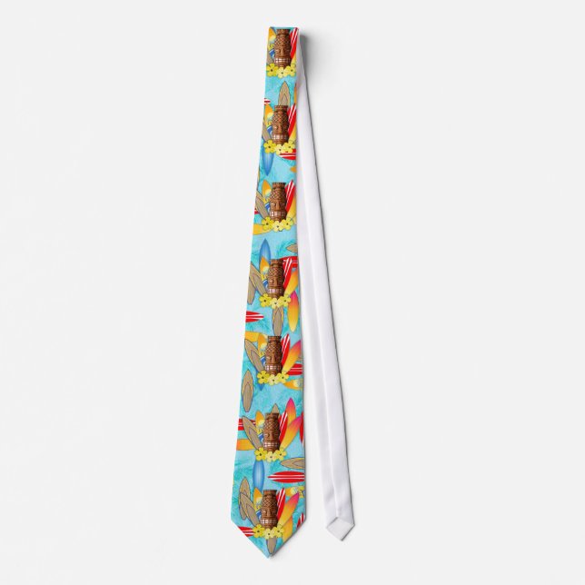 Tiki maskerar och surfingbrädor slips (Framsida)