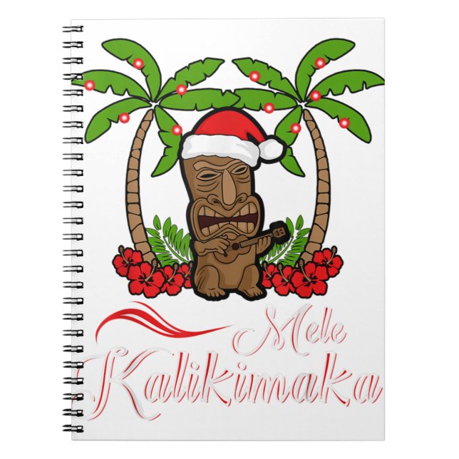 Tiki mele kalikimaka god jul hawaii ukulel anteckningsbok (Framsidan)