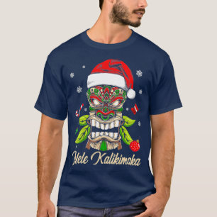 Tiki Mele Kalikimaka Hawaiian God jul T Shirt