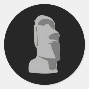Tiki Moai Påsk ön Hawaiian Luau Grått Runt Klistermärke