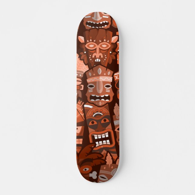 TIKI-mönster 2 Mini Skateboard Bräda 18,5 Cm (Framsida)