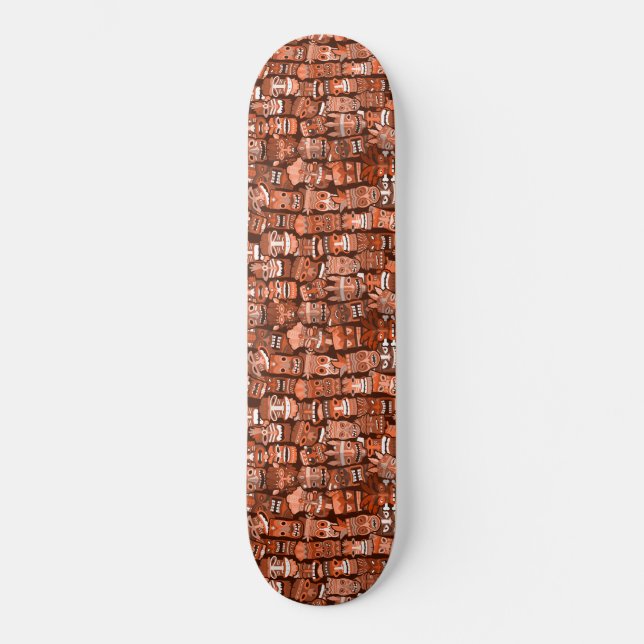 TIKI Mönster 3 Mini Skateboard Bräda 18,5 Cm (Framsida)