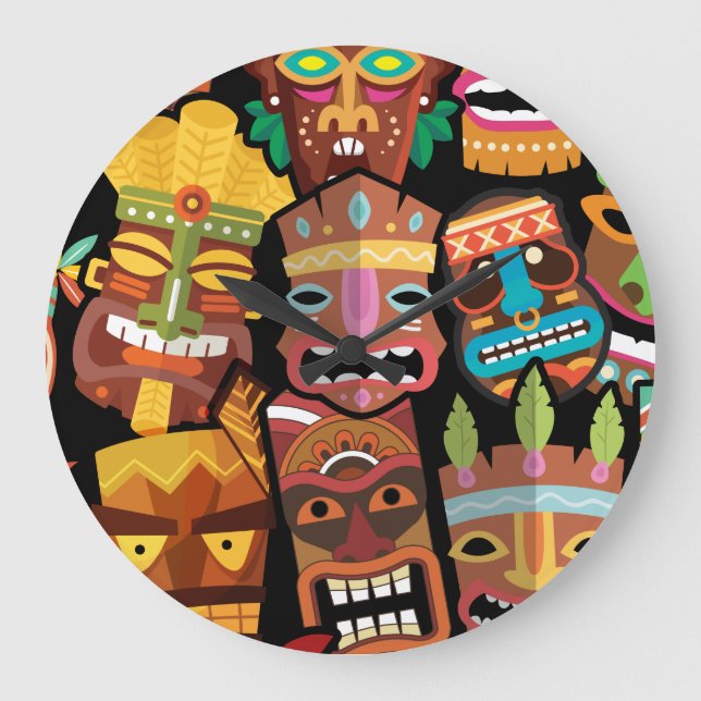 TIKI Mönster 5 Stor Klocka (Framsida)