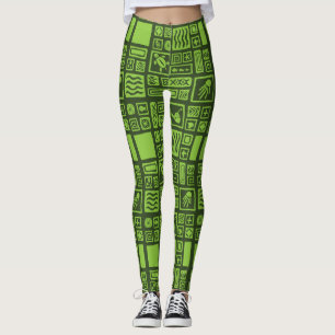 Tiki mönster leggings