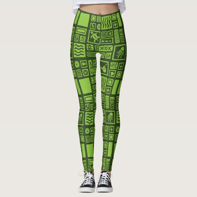 Tiki mönster leggings (Framsida)