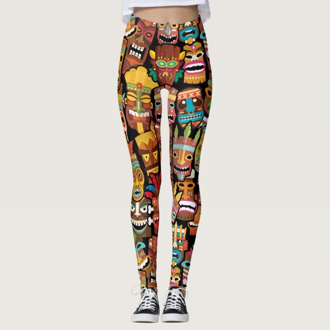 Tiki-mönster Leggings (Framsida)