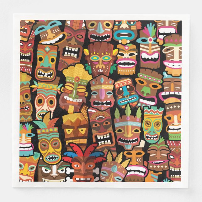 Tiki Mönster Pappersservett (Framsida)