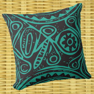 Tiki Mönster Vintage Melanesian Kudde