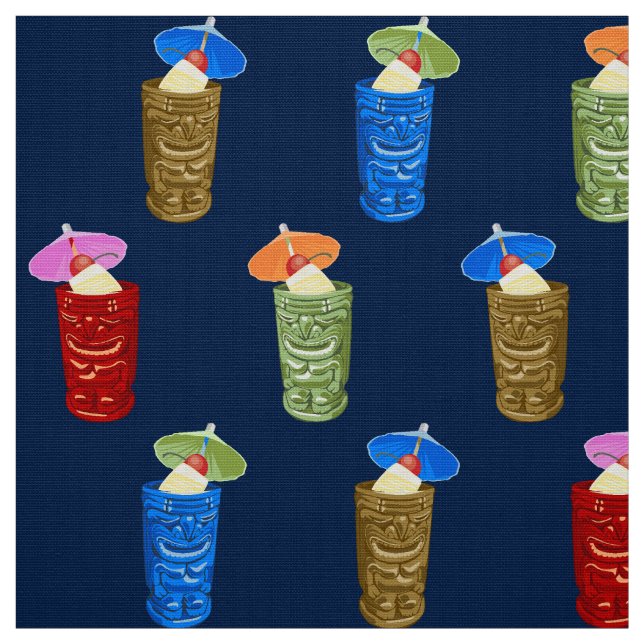 Tiki Mugg Retro Hawaiian Tropical Drinks Tyg (Provkarta)