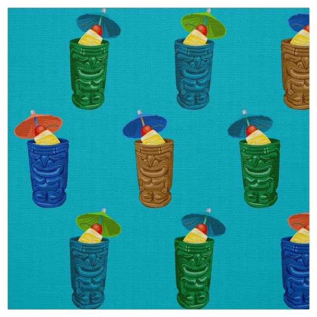 Tiki Mugg Retro Hawaiian Tropical Drinks Tyg (Provkarta)