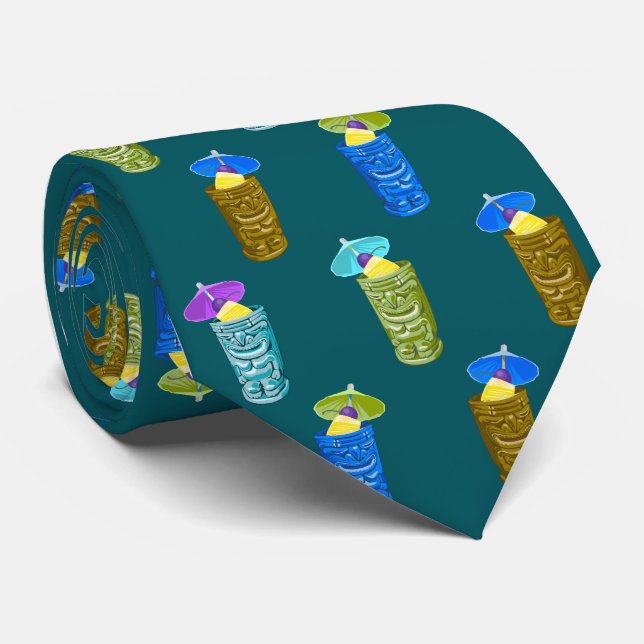 Tiki Mugg Tropical Cocktail Teal enkelsidig Slips (Rullad)