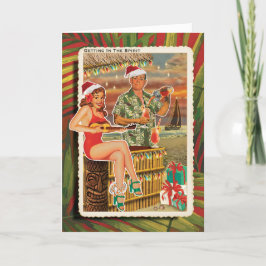 Tiki-par Tropiska persiko-julkort Helgkort