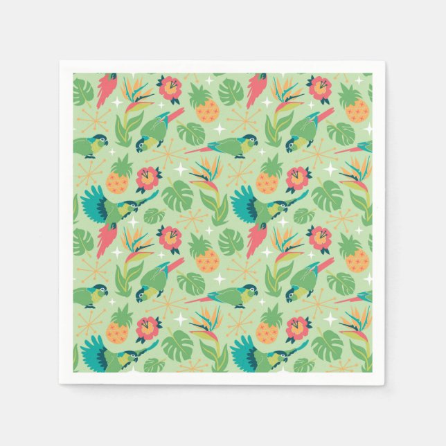 Tiki Parrot Cocktail Napkins Pappersservett (Framsidan)