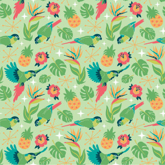 Tiki Parrot Wrapping Paper Presentpapper