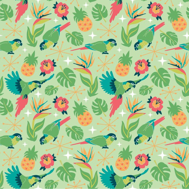Tiki Parrot Wrapping Paper Presentpapper (Skapare uppladdad)