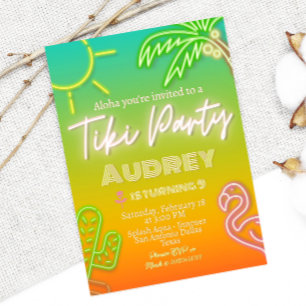 Tiki Party - födelsedagen Inbjudningar