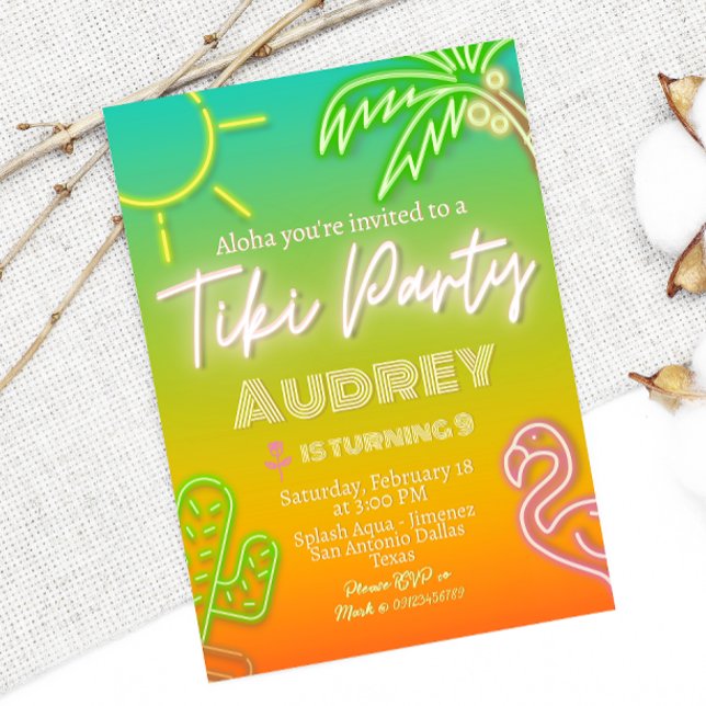 Tiki Party - födelsedagen Inbjudningar (Skapare uppladdad)