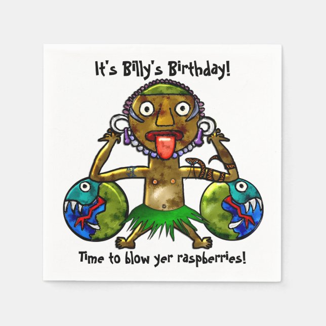 Tiki Party Funny Design (Personlig) Pappersservett (Framsidan)