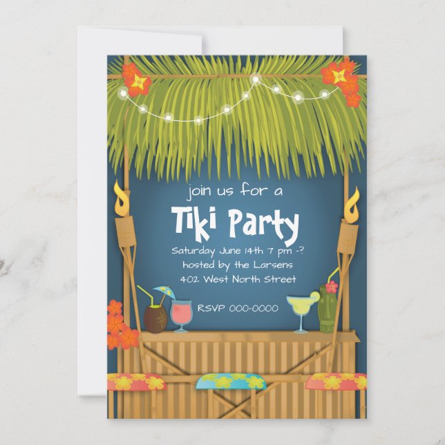 Tiki Party-inbjudan Inbjudningar (Framsida)