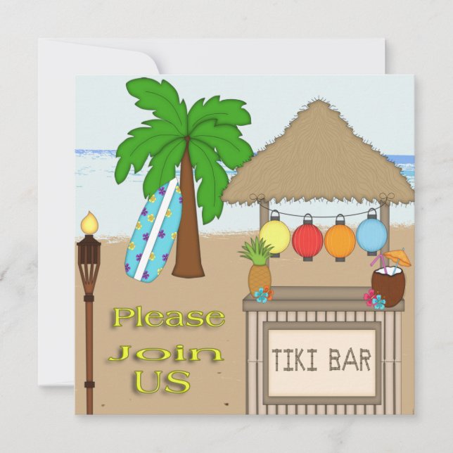 Tiki Party-inbjudningar Inbjudningar (Framsida)