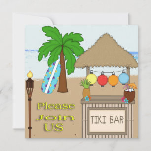 Tiki Party-inbjudningar Inbjudningar
