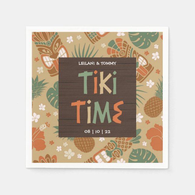 Tiki Party Tropical Luau Pappersservett (Framsidan)
