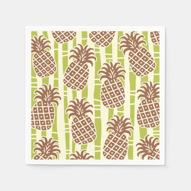 Tiki Pineapple Bambu Ränder Mönster Pappersservett (Framsidan)
