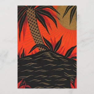Tiki Polynesiska Tropiska Nätter Luau Inbjudan