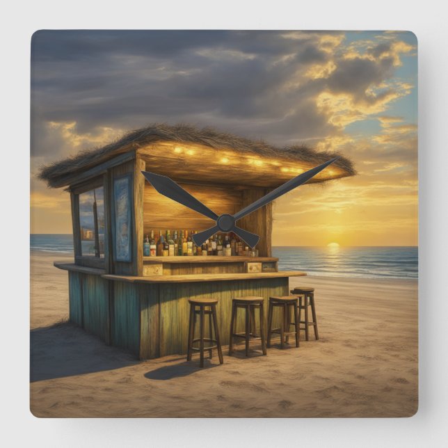 Tiki Pub - 4 - Fyrkantig Klocka (Framsida)