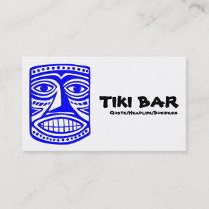 Tiki pub - blått, svart & vit visitkort