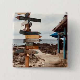 "Tiki Pub"-fotoknapp av Willowcatdedesign Knapp