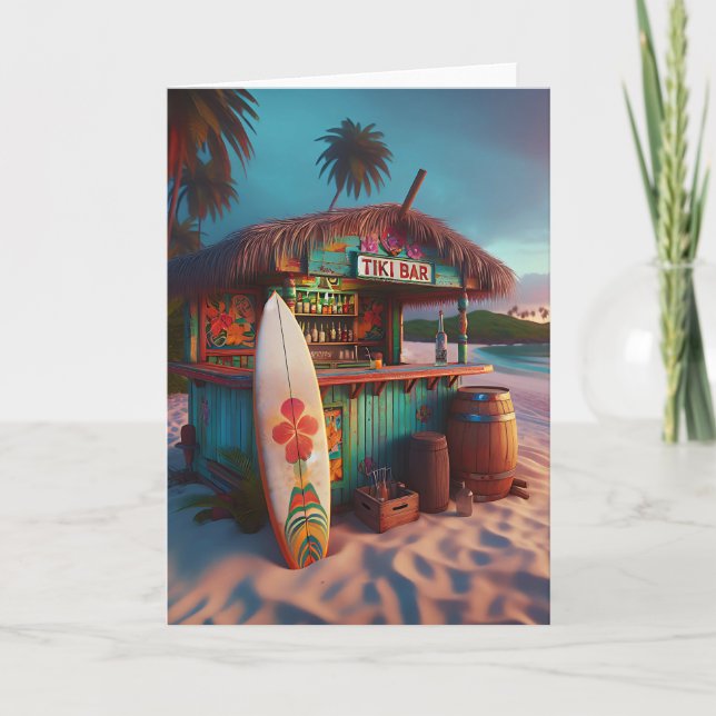 Tiki Pub i slutet av Beach-dagen Kort (Framsida)