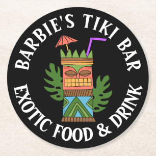 TIKI PUB Lägg till ditt namn Pappert Underlägg Papper Rund