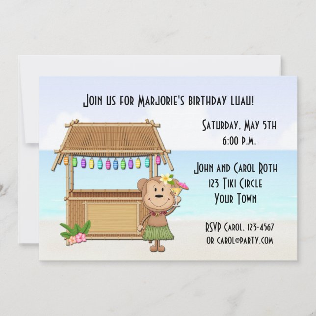 Tiki pub, Luau apainbjudan Inbjudningar (Framsida)