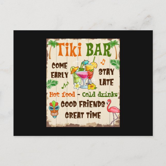Tiki Pub Meddelande Vykort (Framsida)